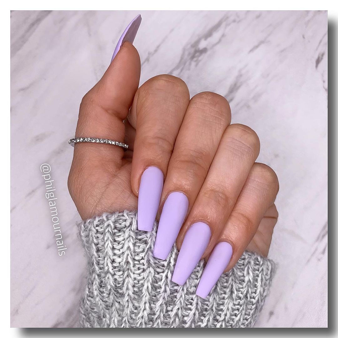 Lavender Matte Nails