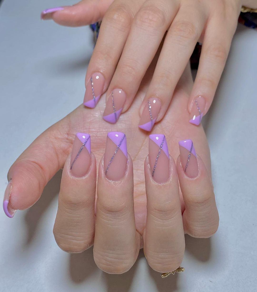 Lavender Tip Nails