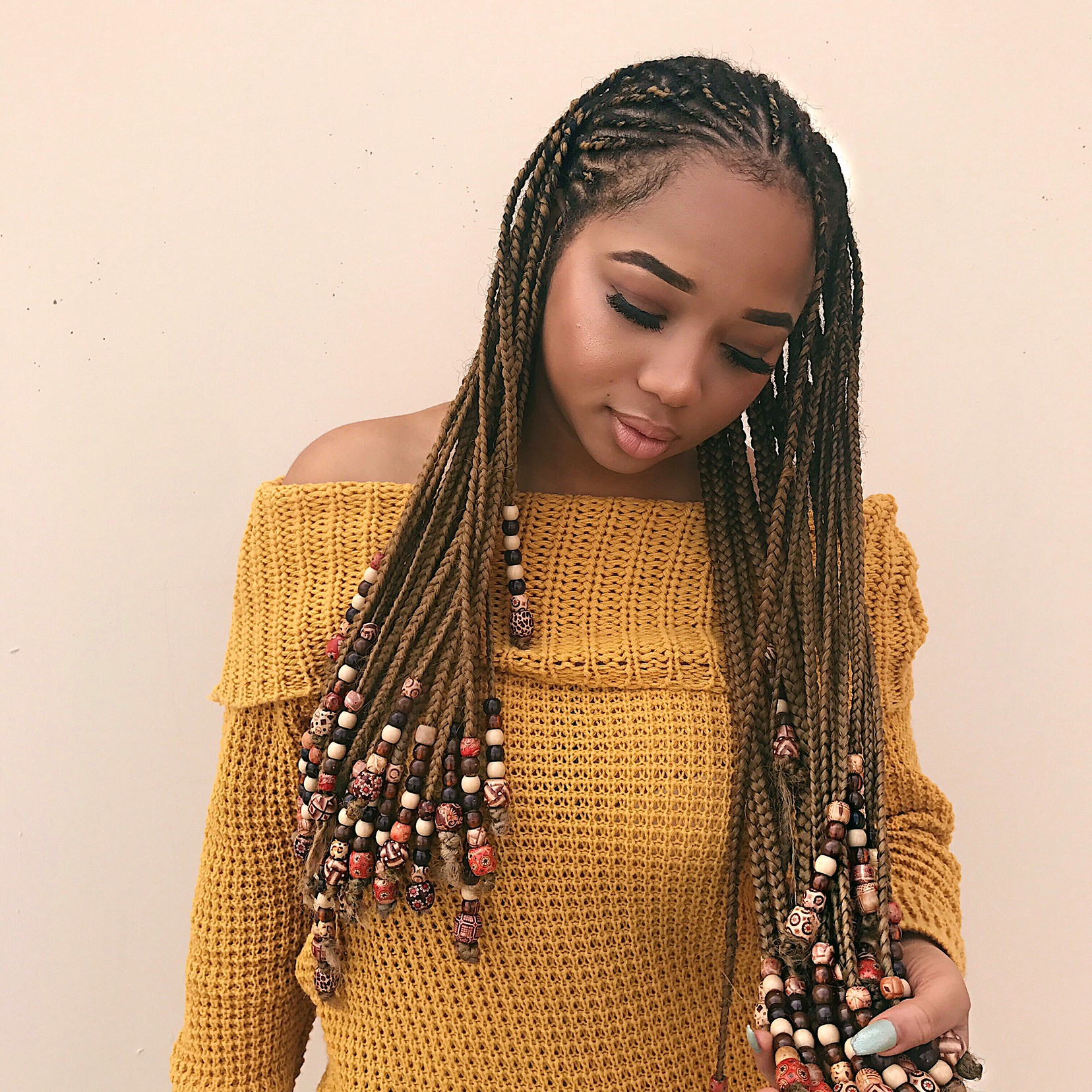 Lemonade Braids With Beads