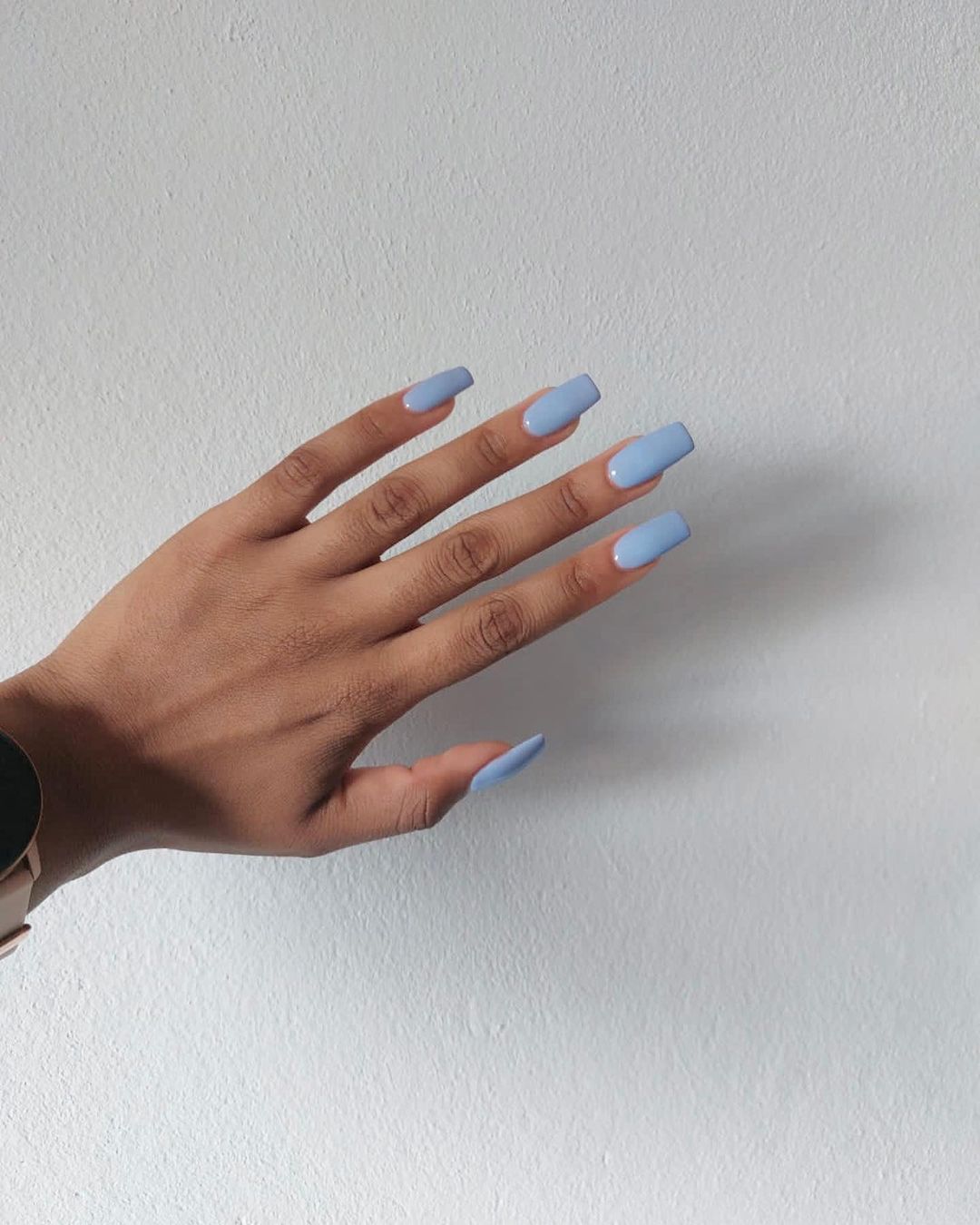 Light Blue Long Nails