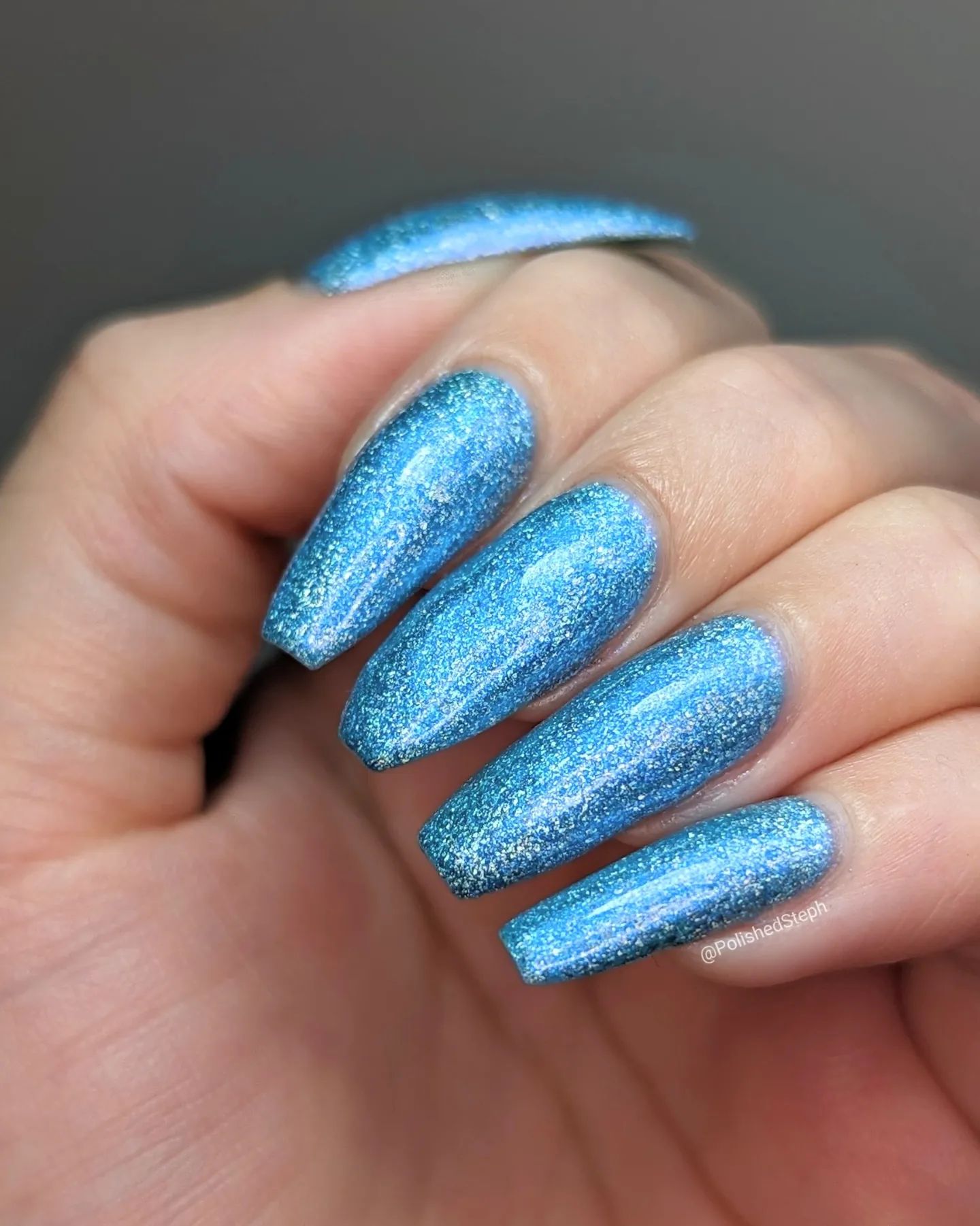 Light Blue Sparkly Nails