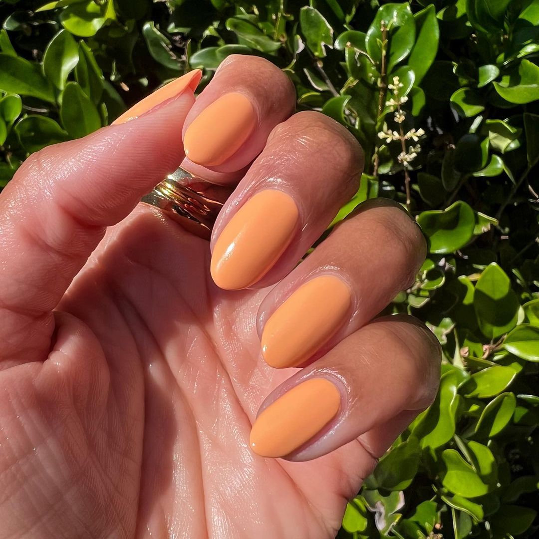 Light Orange Dip Nails