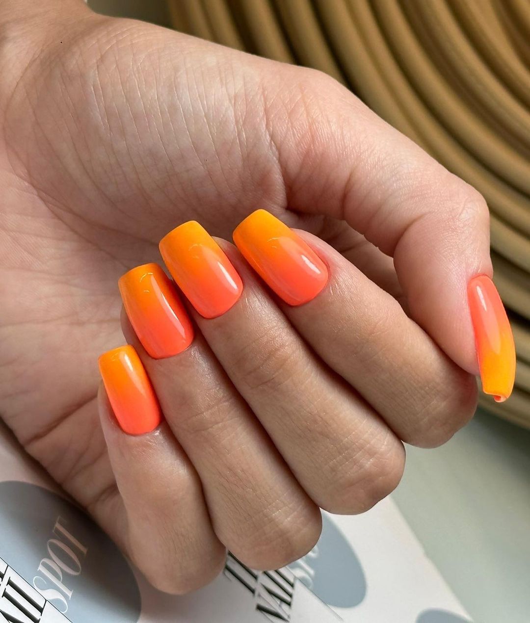 Light Orange Ombre Nails