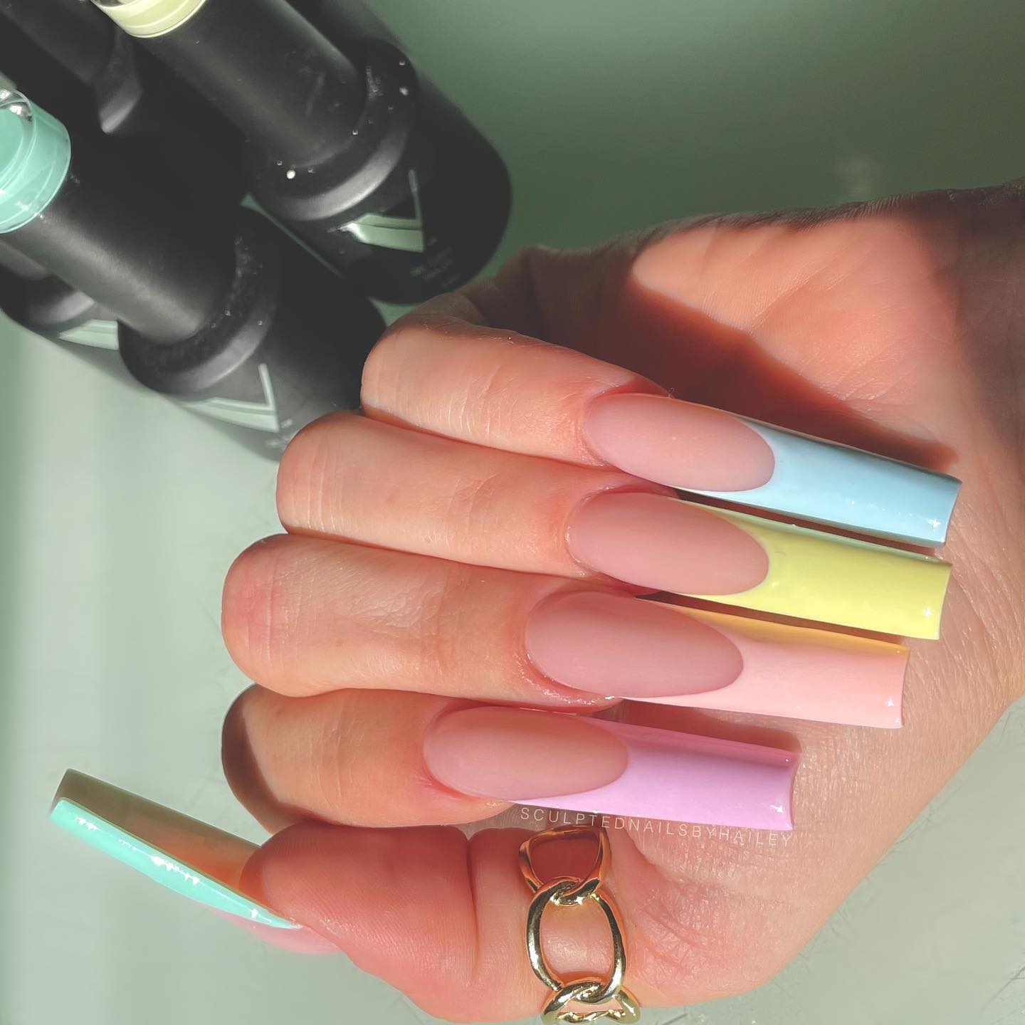 Light Rainbow Nails