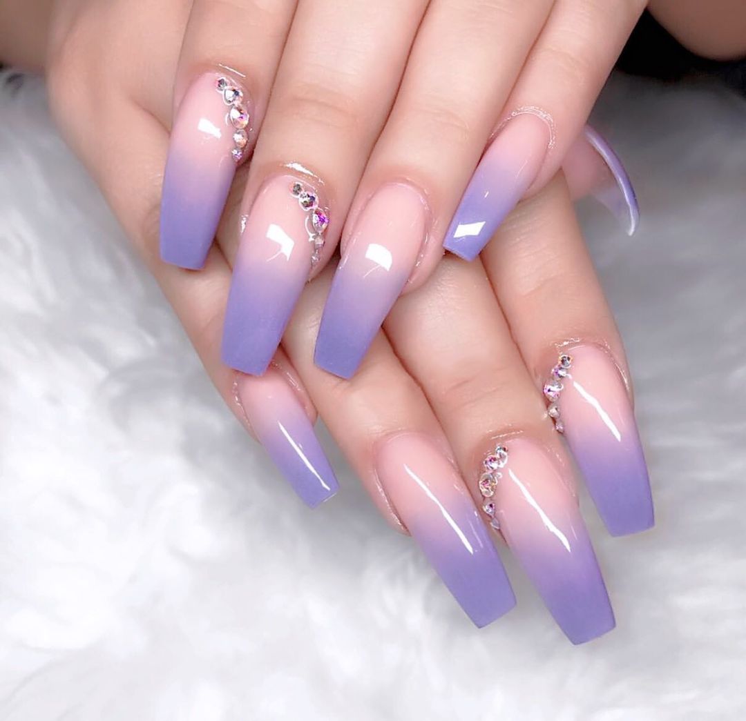Long Lavender Nails