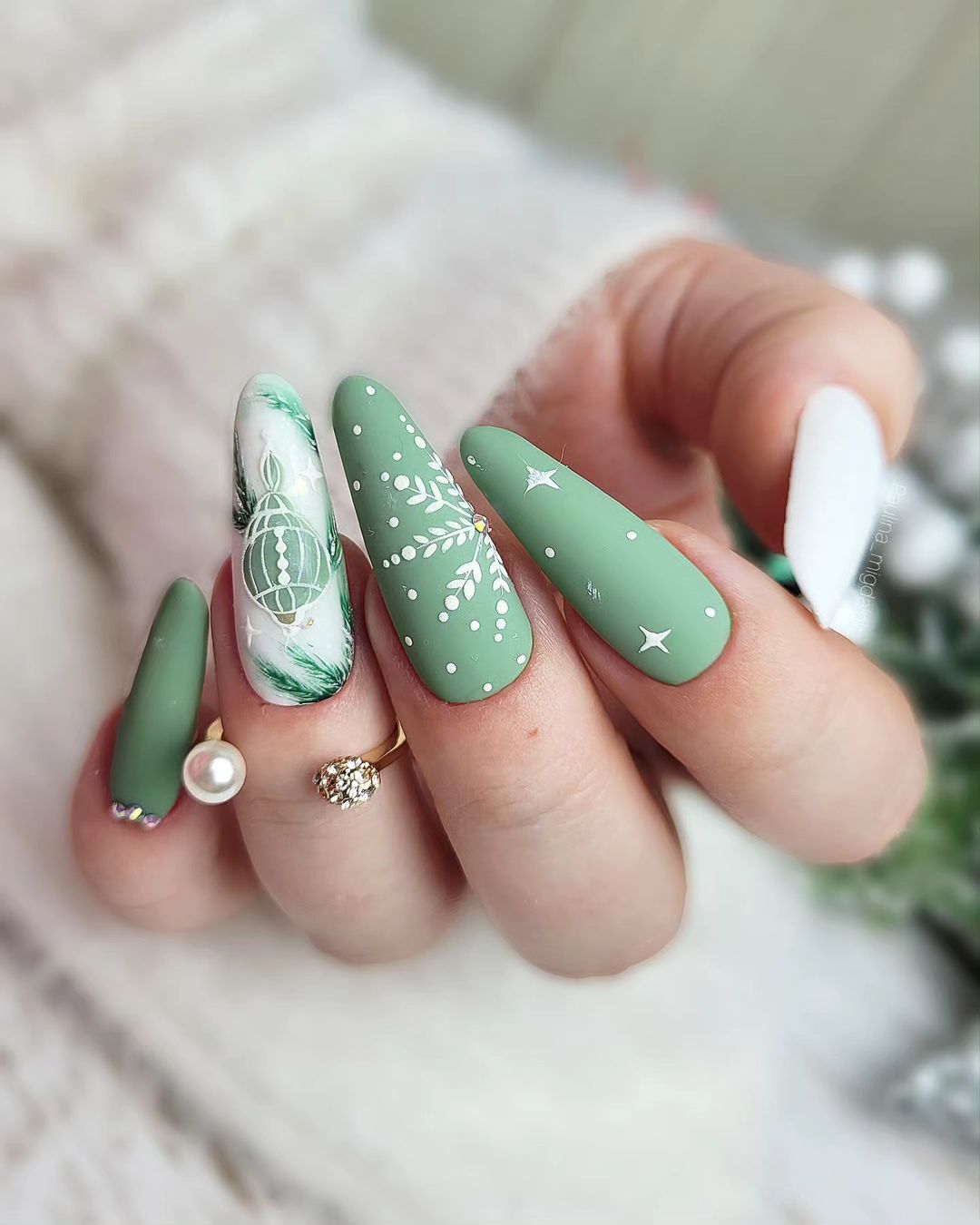 Long Nails with Design