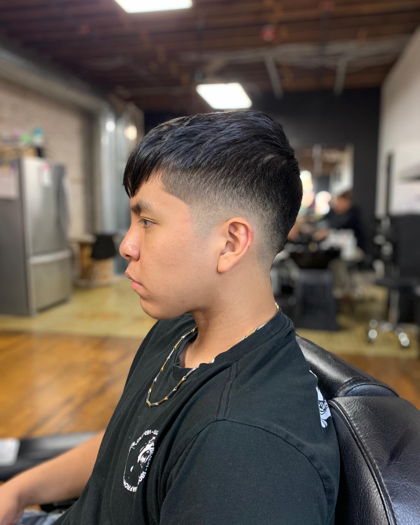 Low Drop Fade Straight Hair