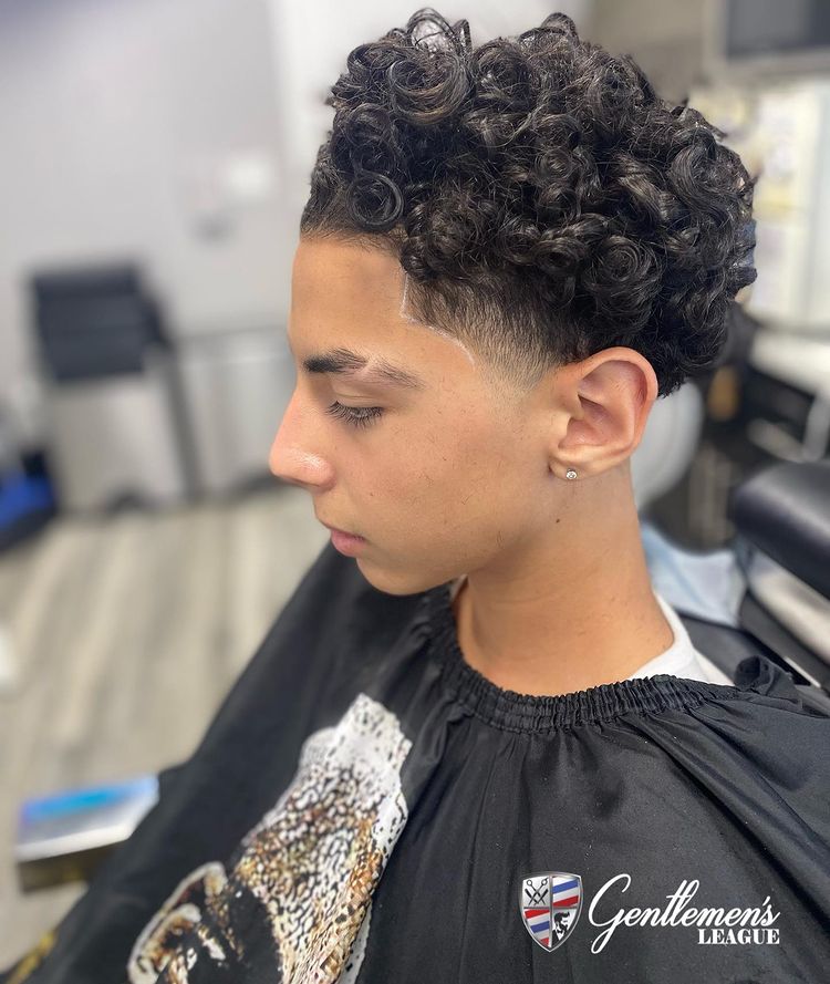 Low Fade Blowout Curly Hair