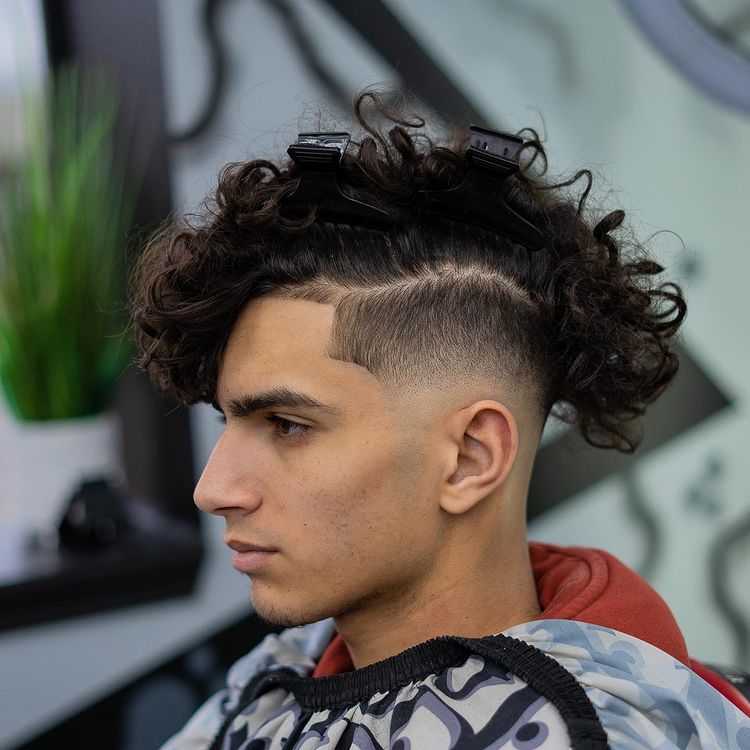 Low Fade Long Curly Hair