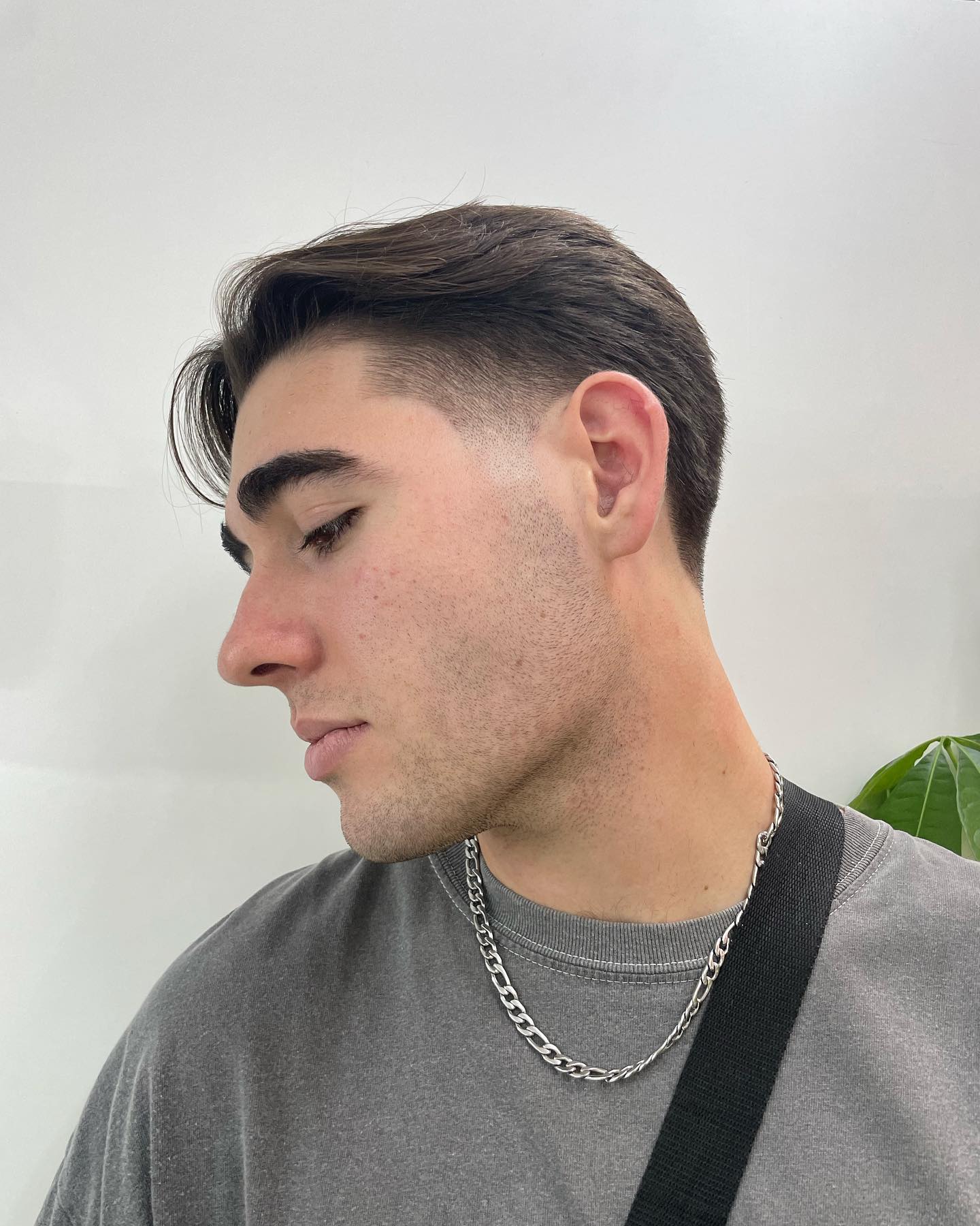 Low Fade Middle Part