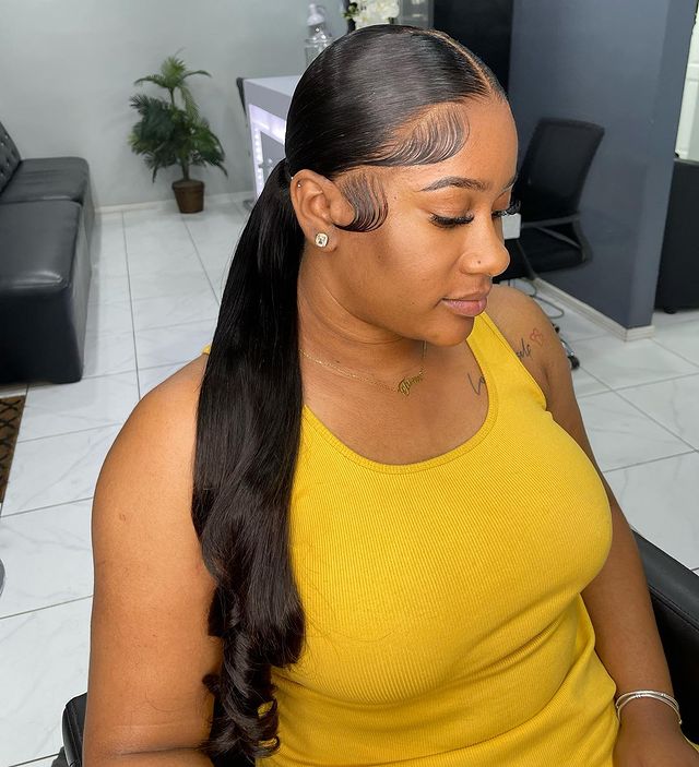 Low Ponytail With Weave
