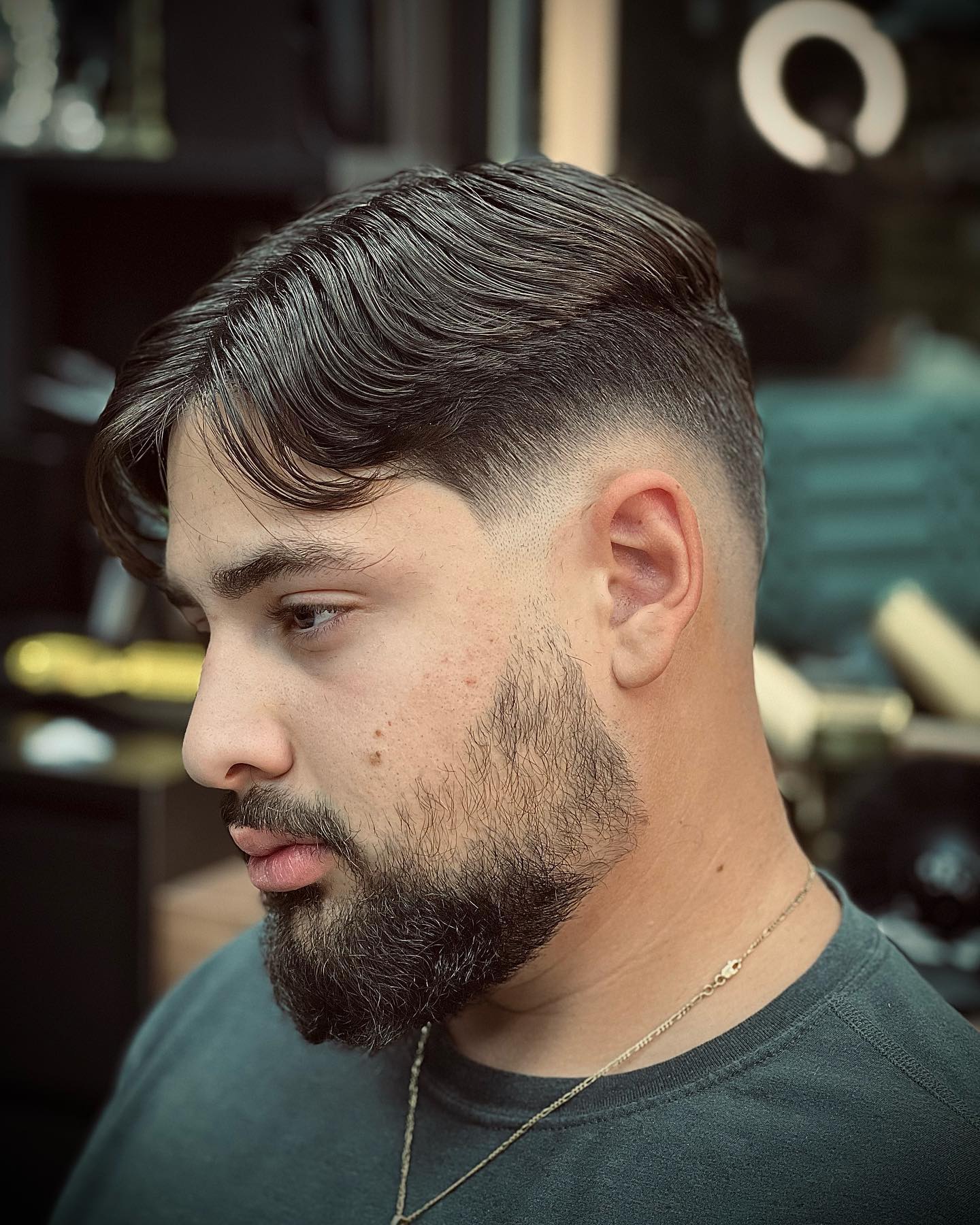 Low Taper Fade Middle Part