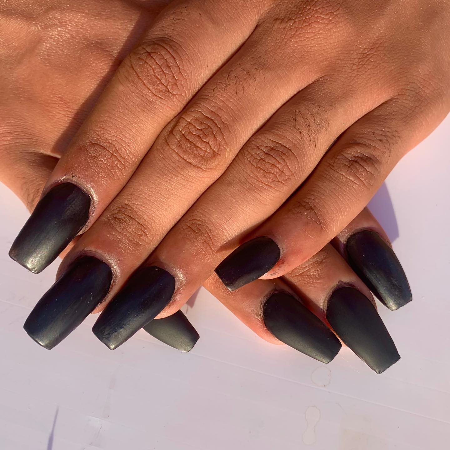 Matte Black Acrylic Nails