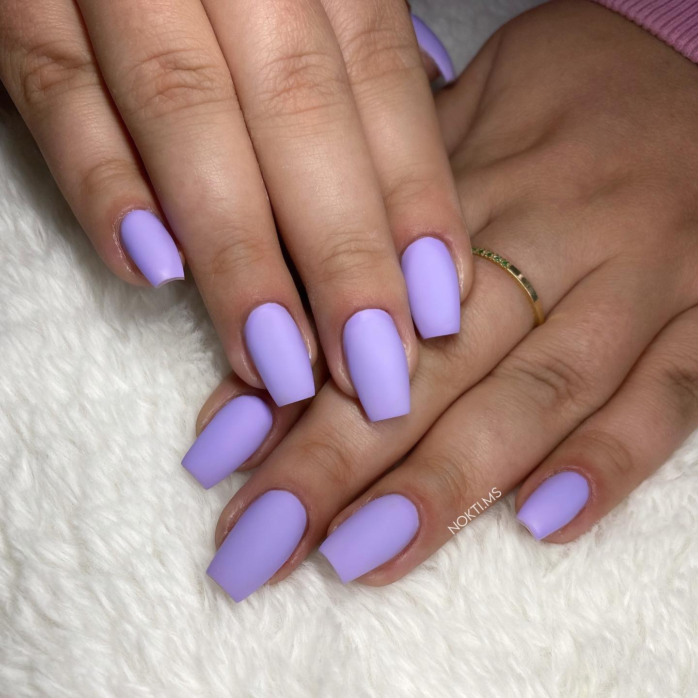 Matte Light Purple Nails