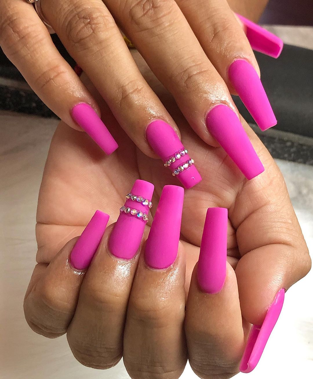 Matte Pink Nails