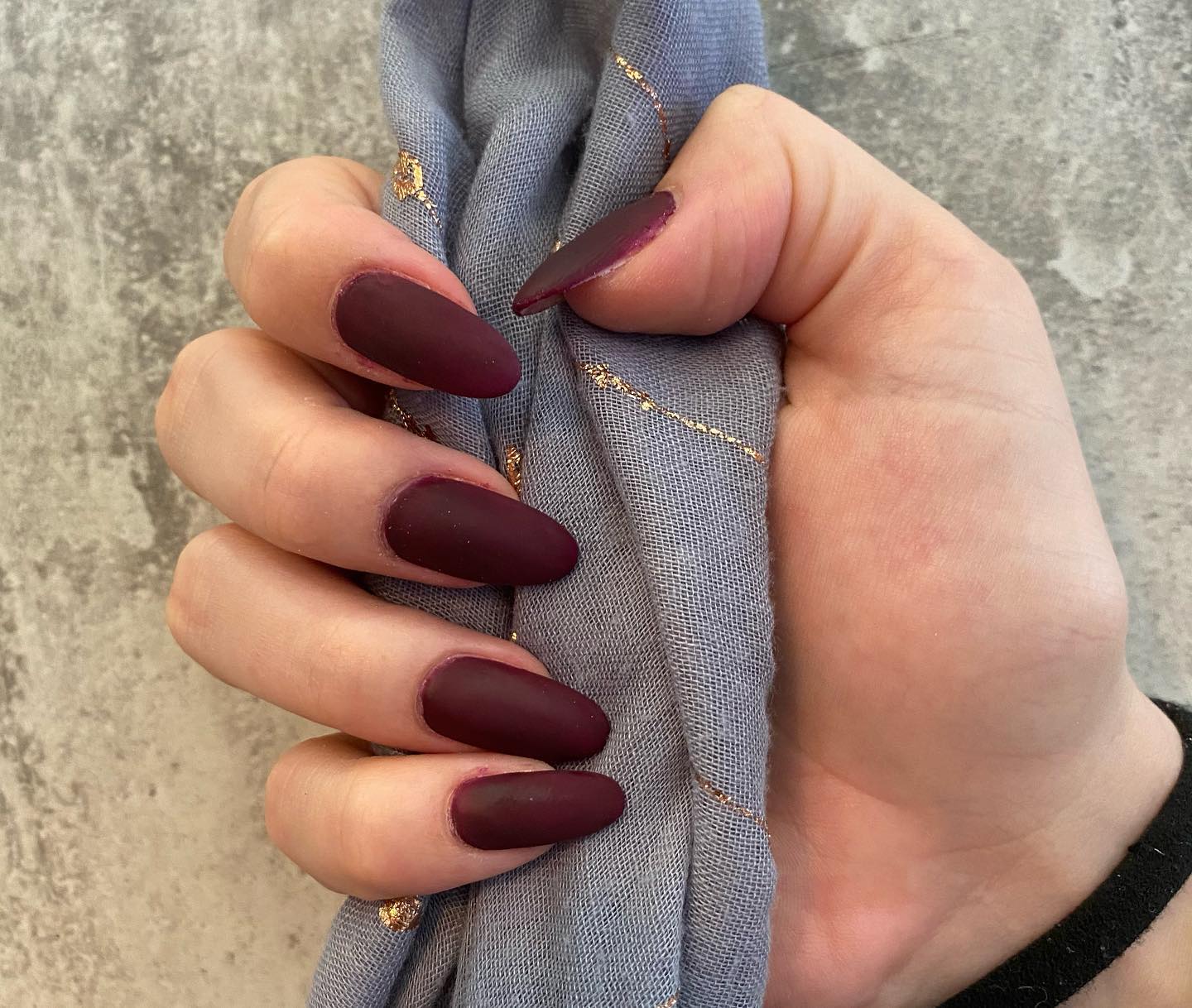 Matte Red Almond Nails