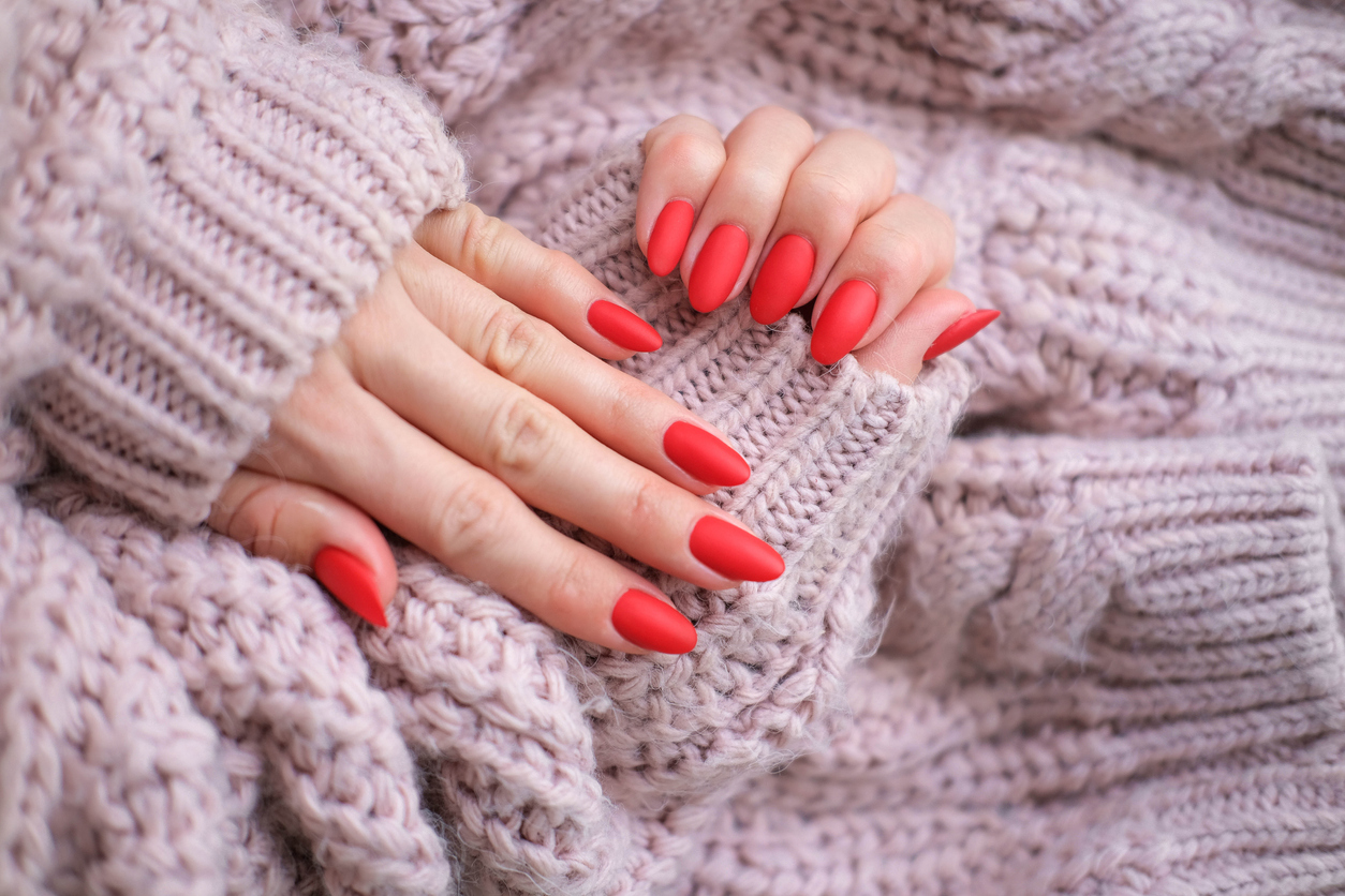 Matte Red Nails