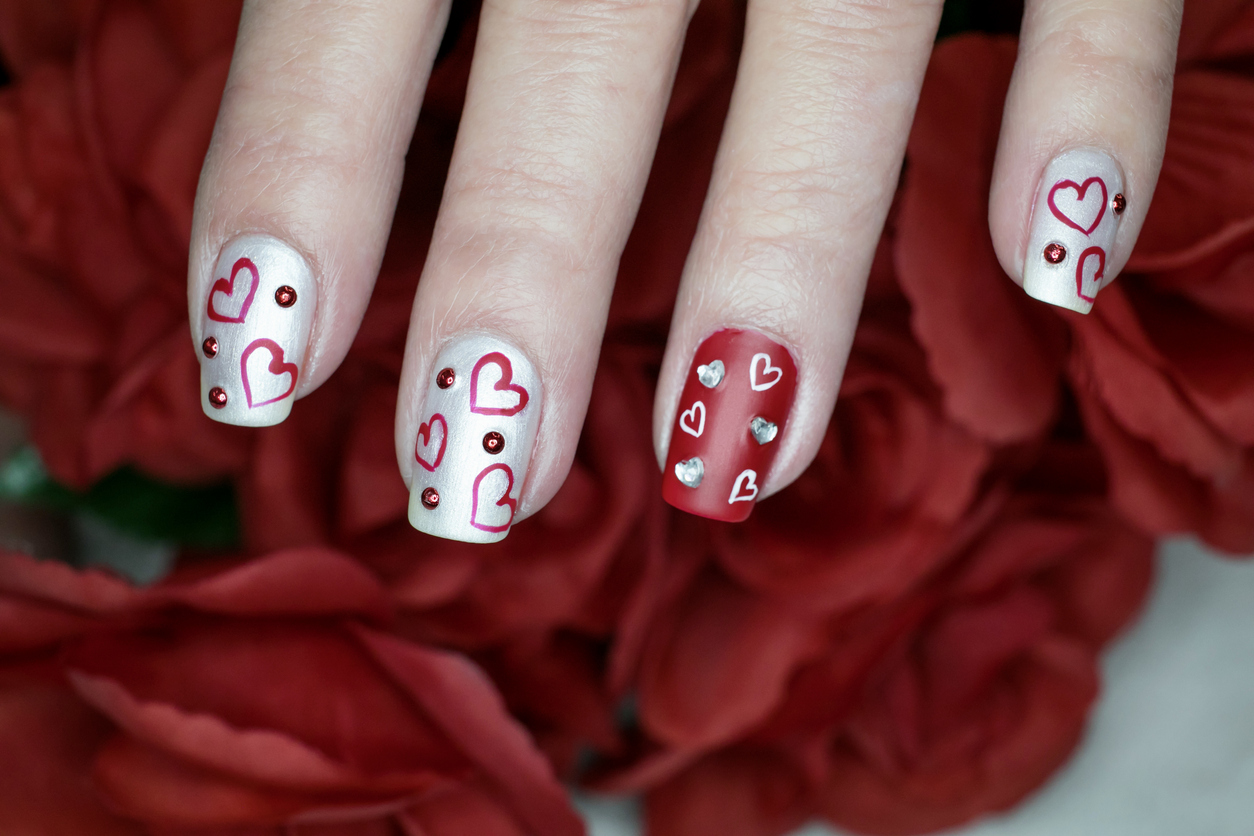 Matte Red Valentines Day Nails