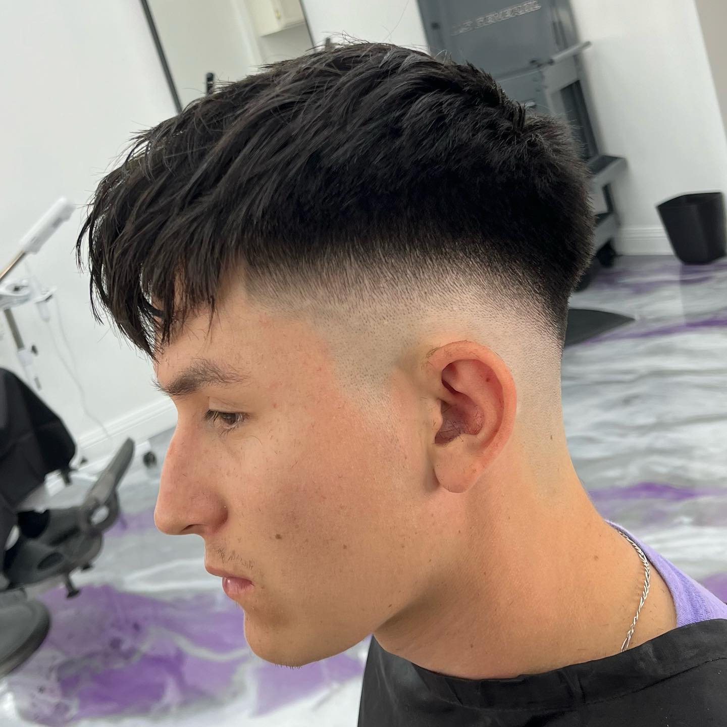 Mid Drop Fade with Line Up