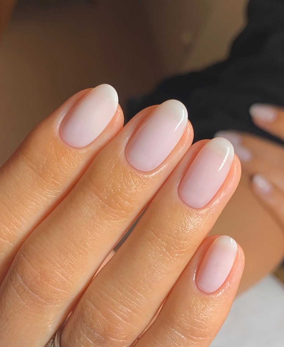 Milky Oval Nails