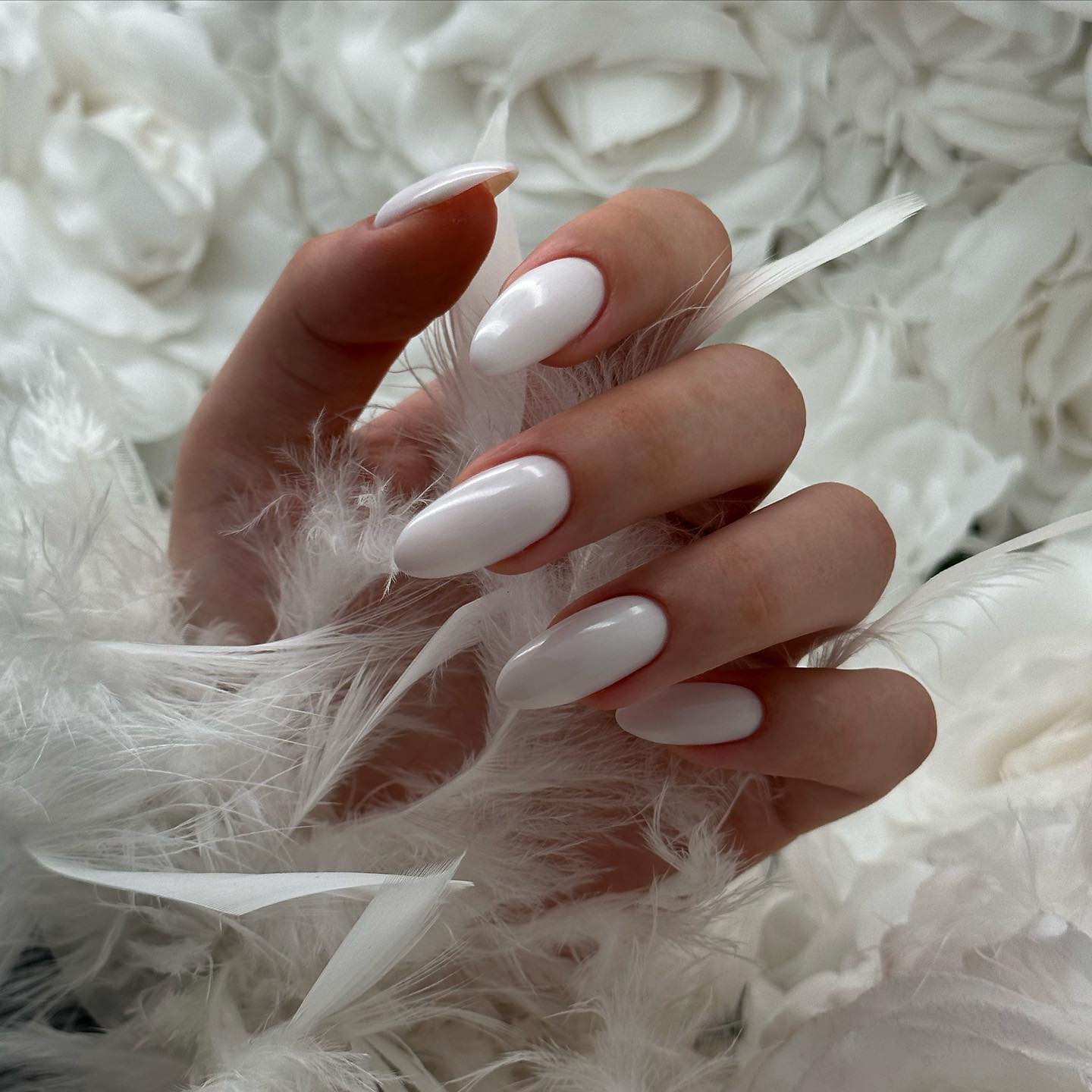Milky White Gel Nails