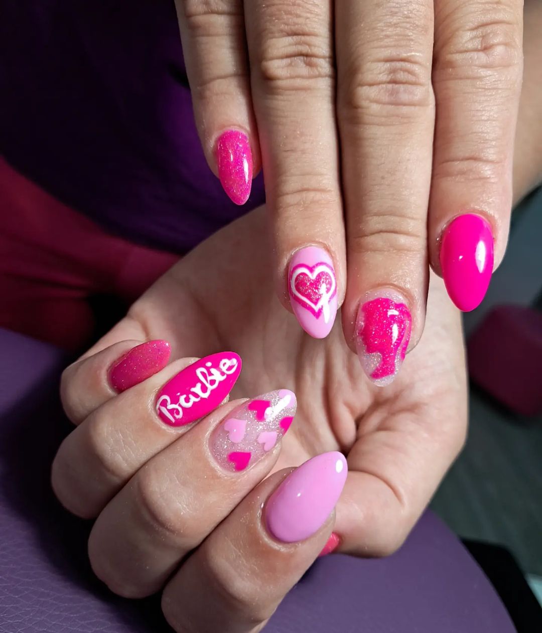 Nails With Barbie Stickers