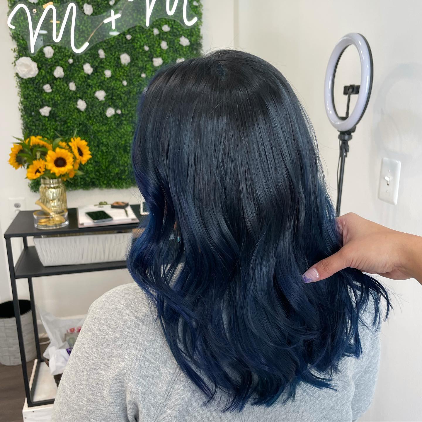 Navy Blue Black Hair