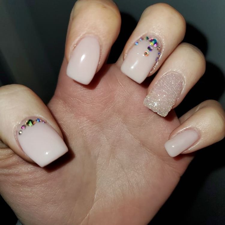 Nude Nails With Gems