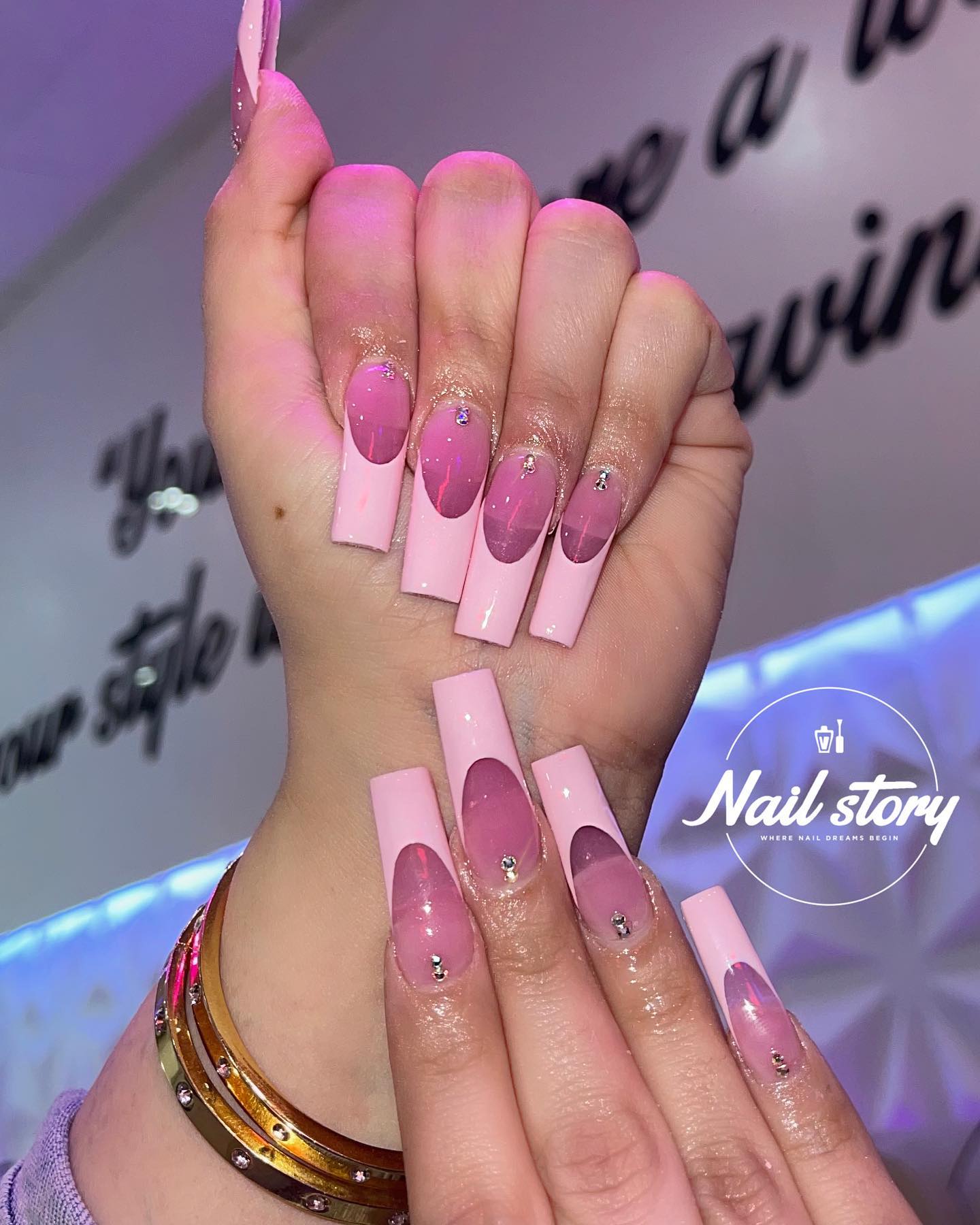 Nude Pink Nails With French Tips