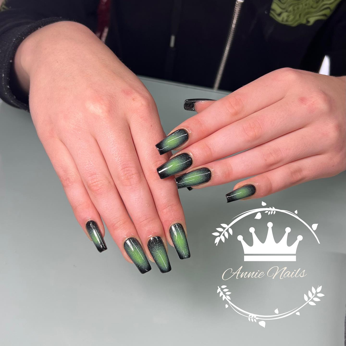 Ombre Green Nails