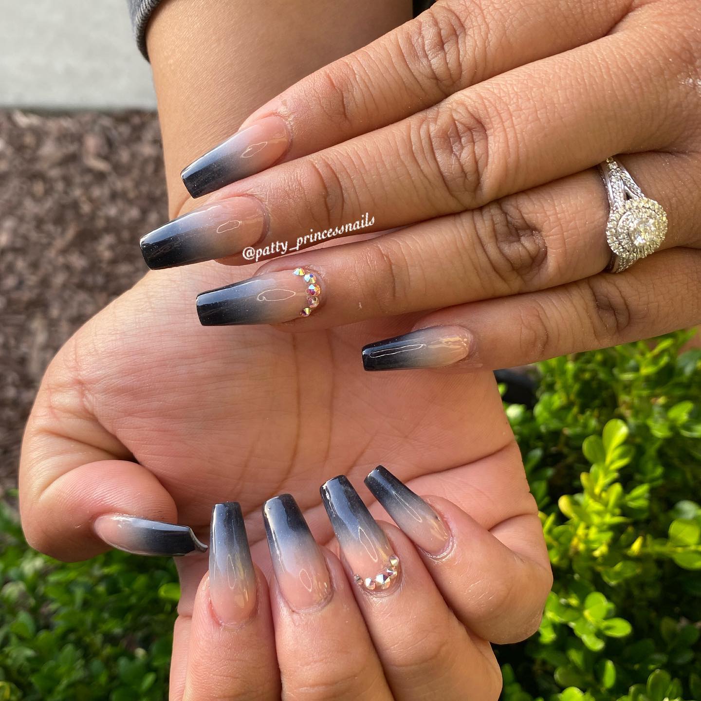 Ombre Nails Black