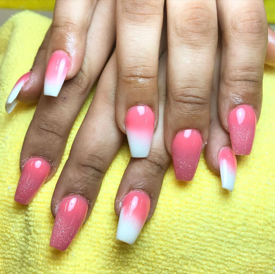 Ombre Nails Pink to White