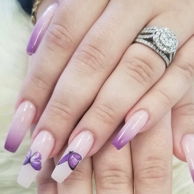 Ombre Nails Purple