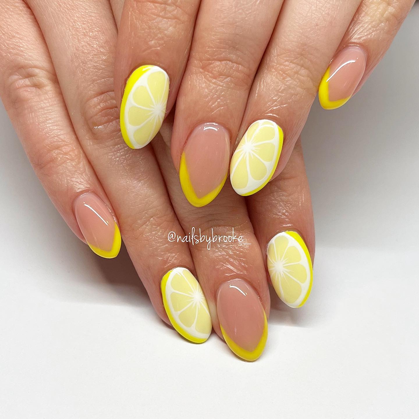 Ombre Yellow French Tip Nails