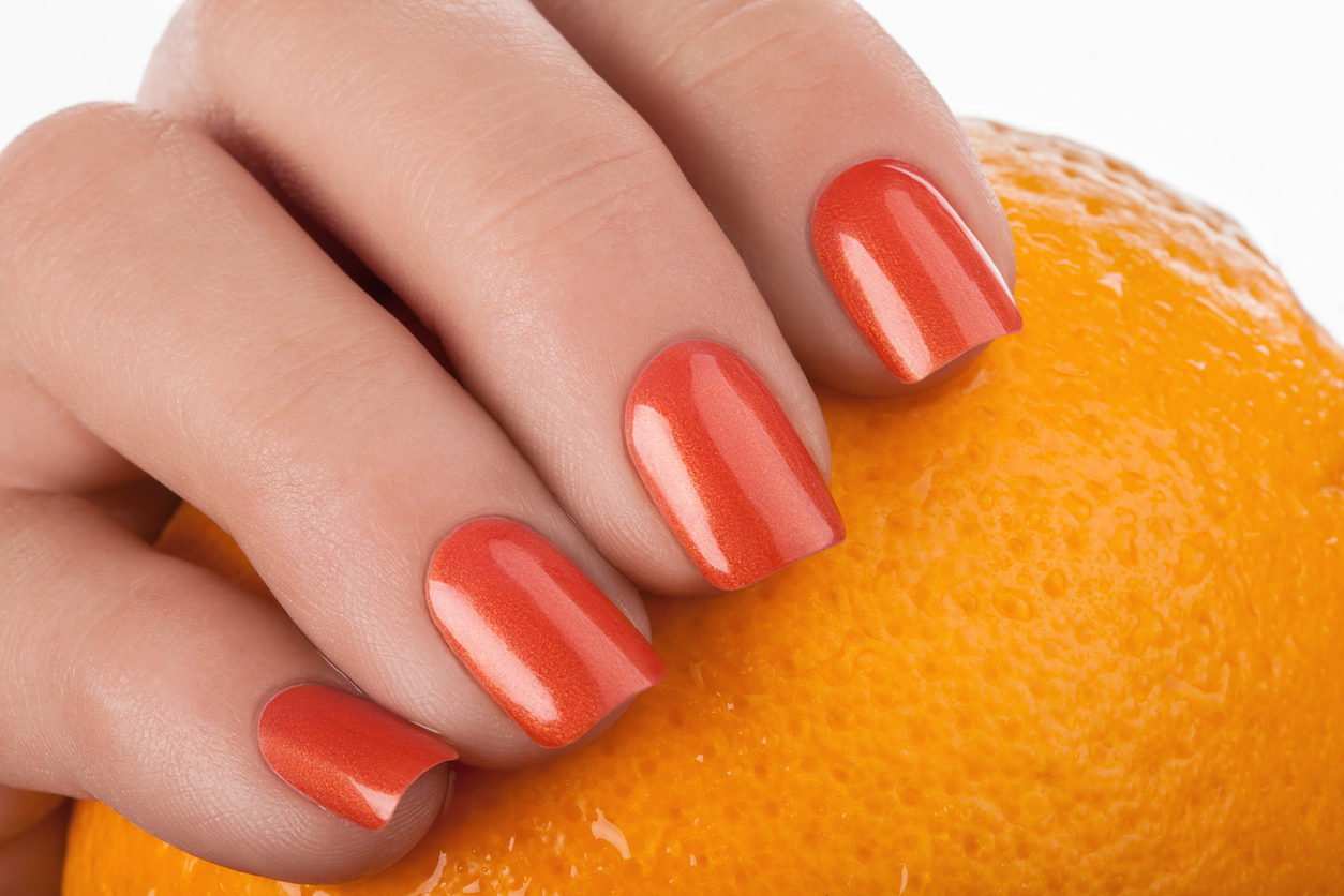 Orange Peach Nails