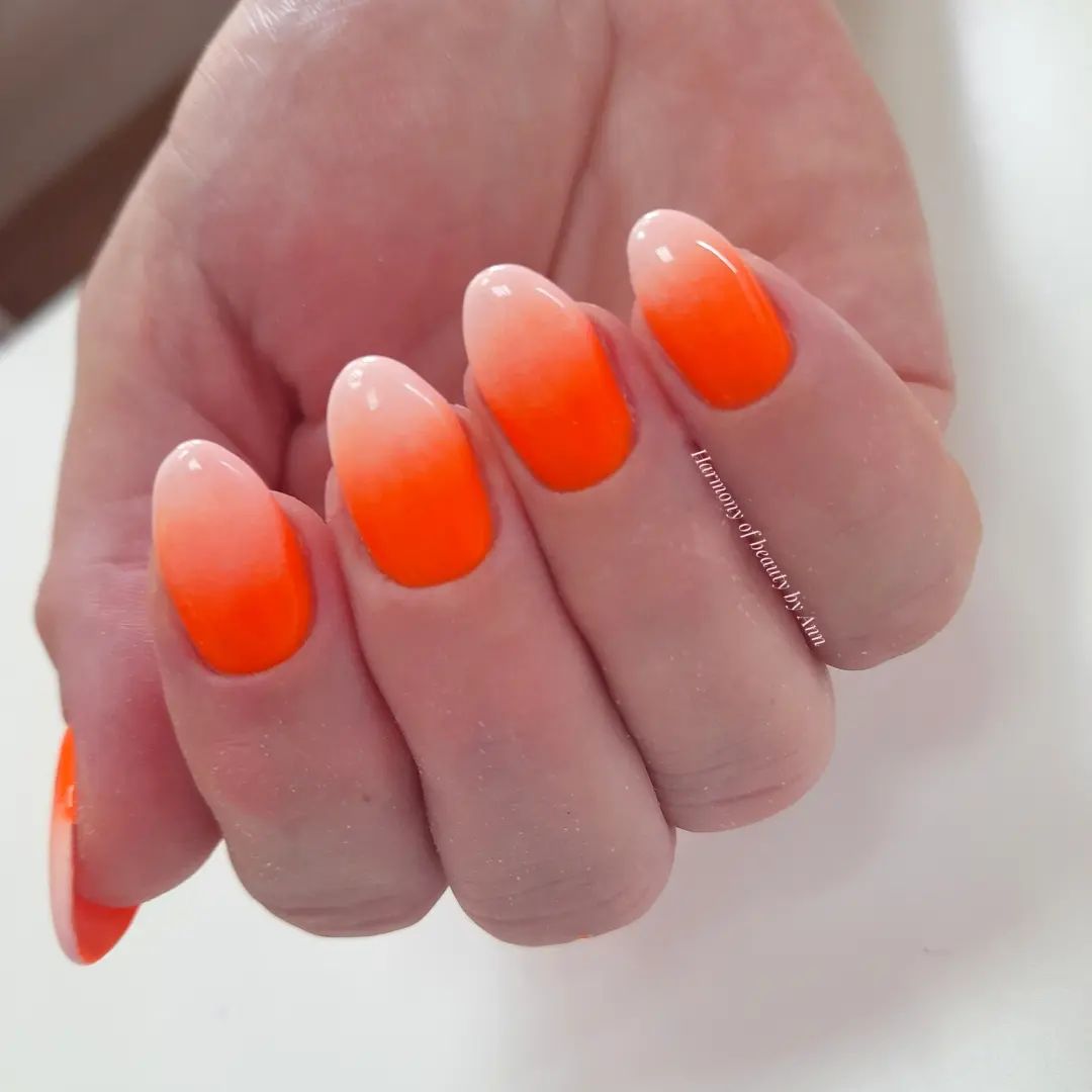 Orange Summer Ombre Nails