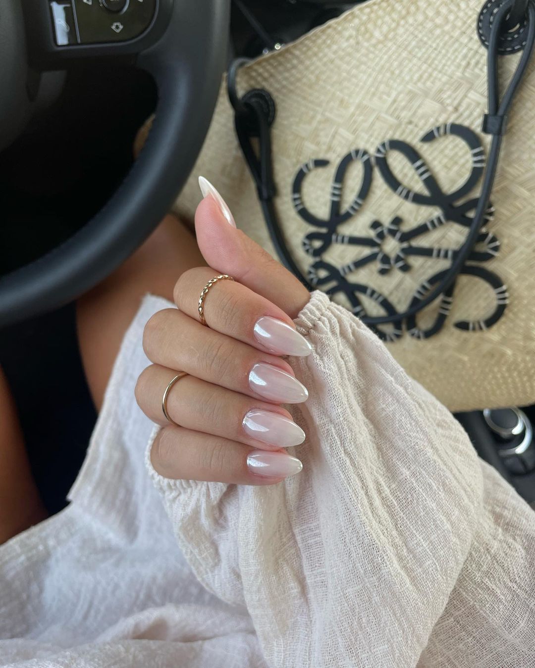Pearl Almond Nails
