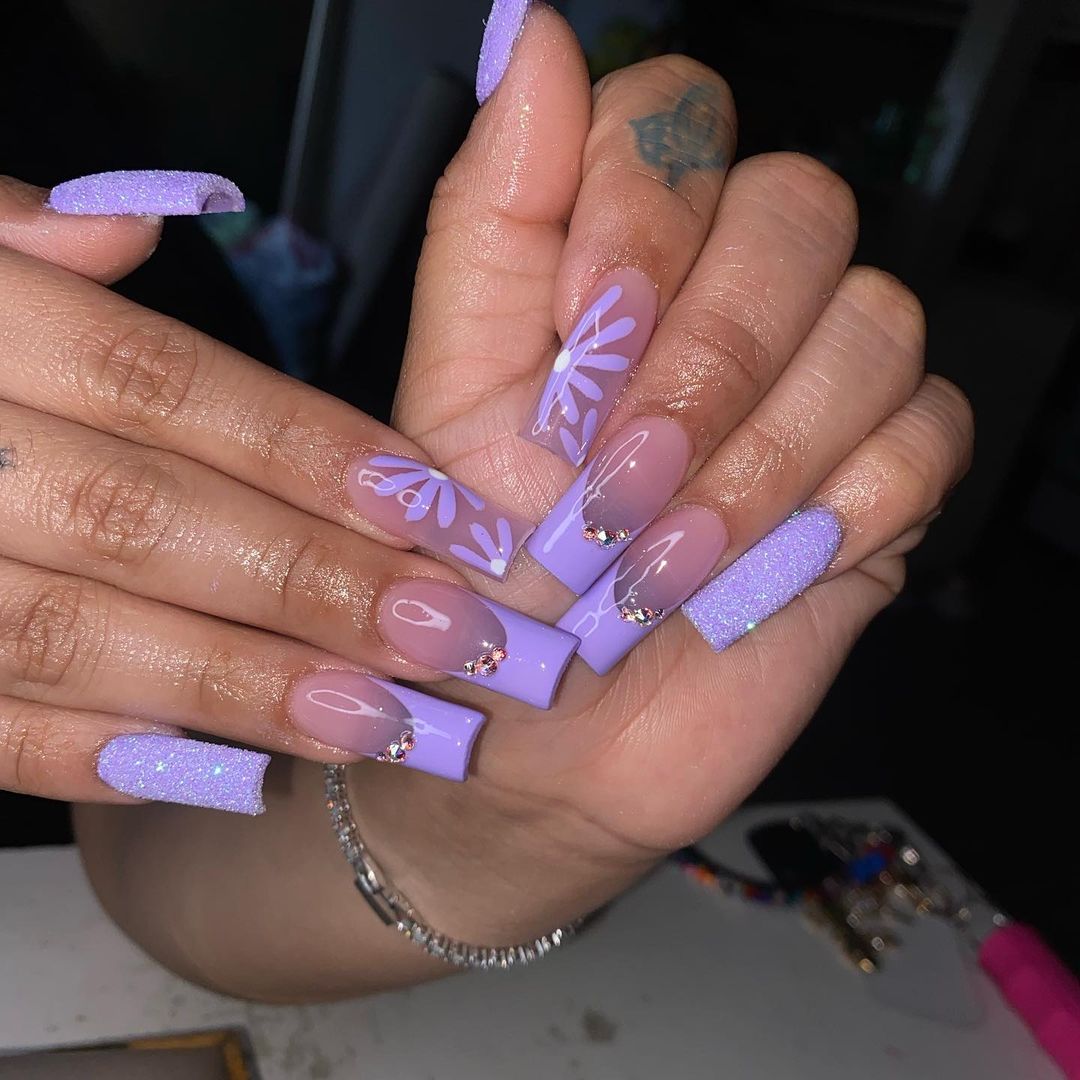 Periwinkle French Tip Nails