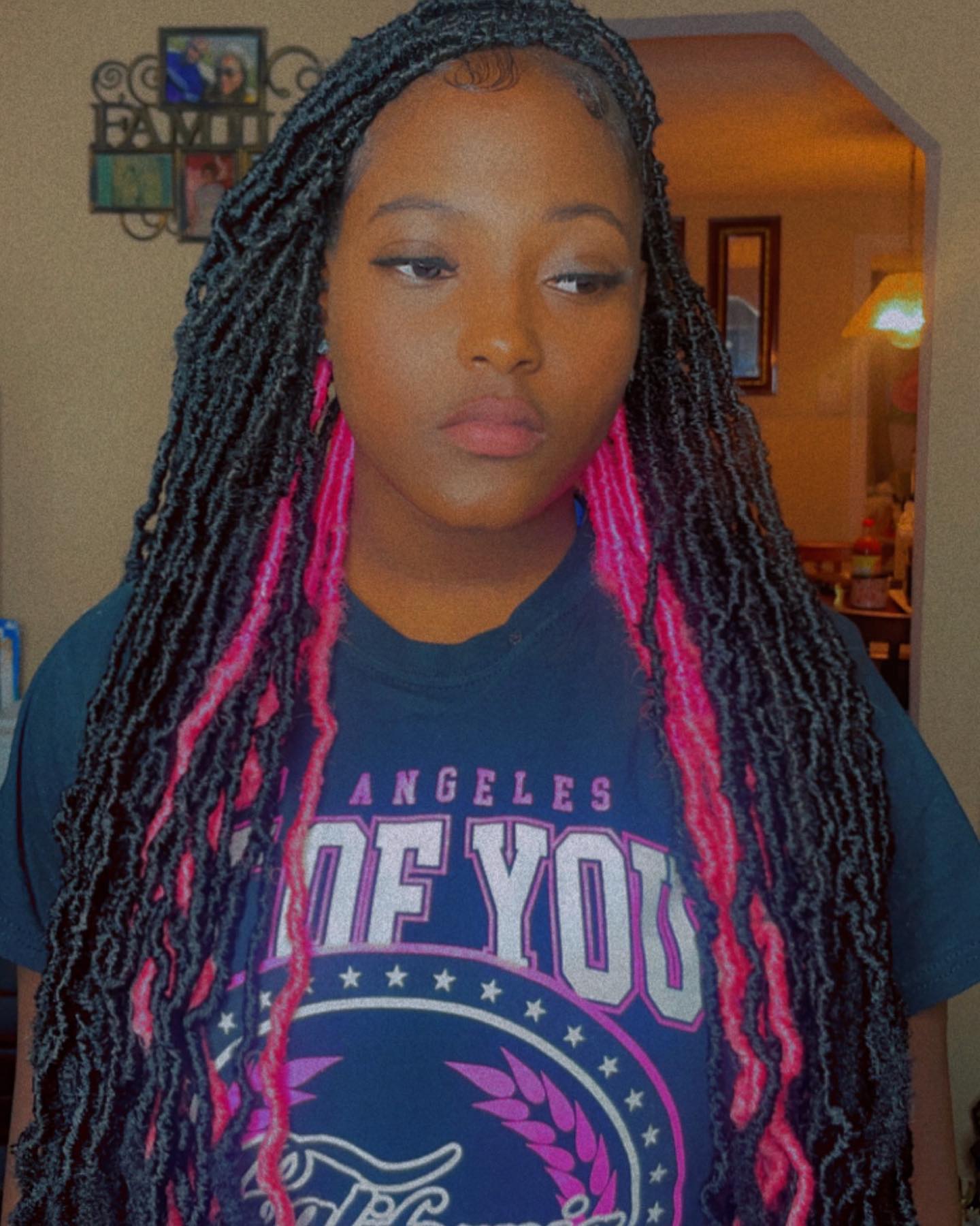Pink and Black Butterfly Locs