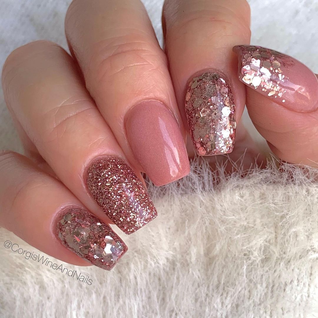 Pink and Rose Gold Nails