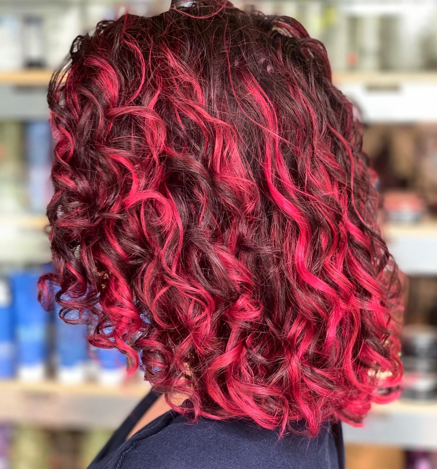 Pink Balayage Curly Hair