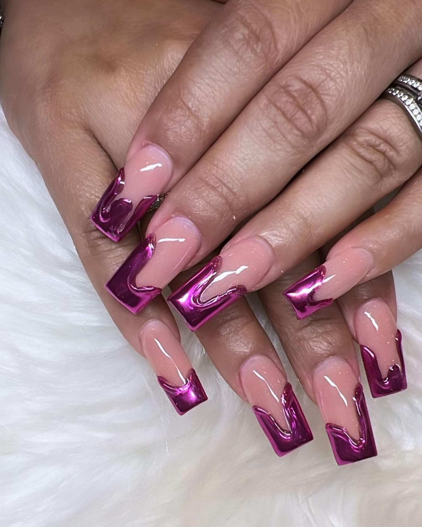 Pink Chrome With Geometric Patterns