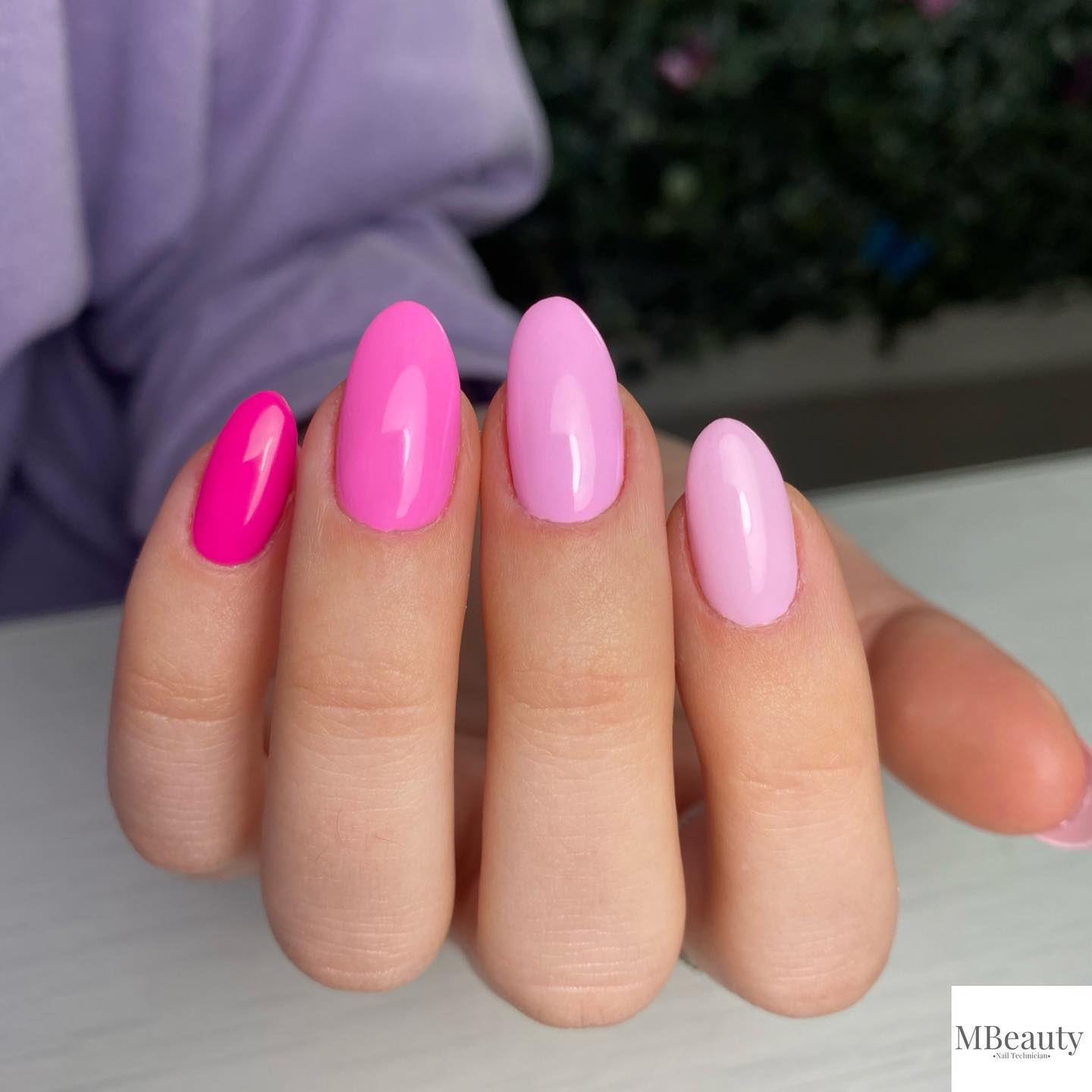 Pink Oval Nails