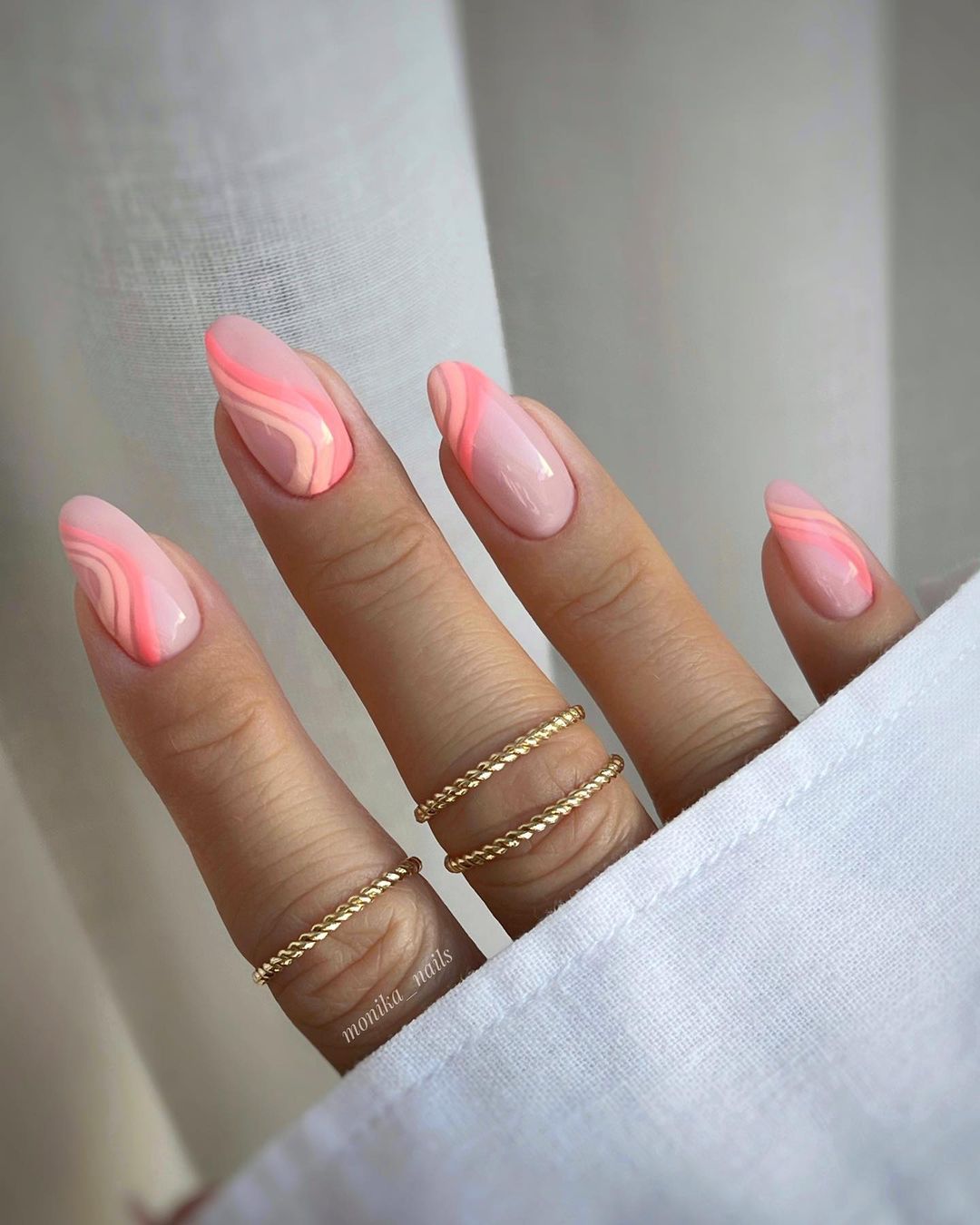 Pink Peach Nails