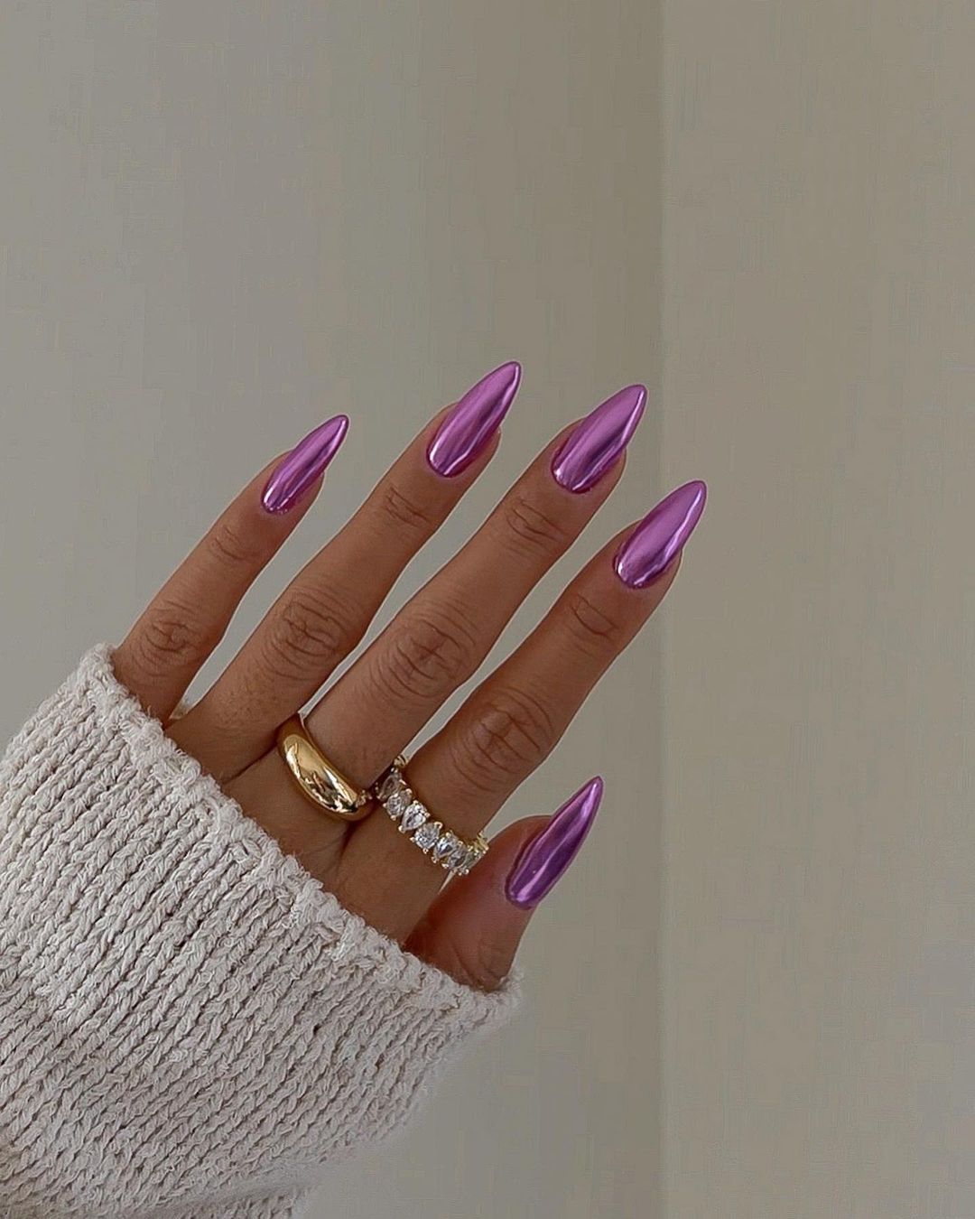 Plum Nails With Glitter