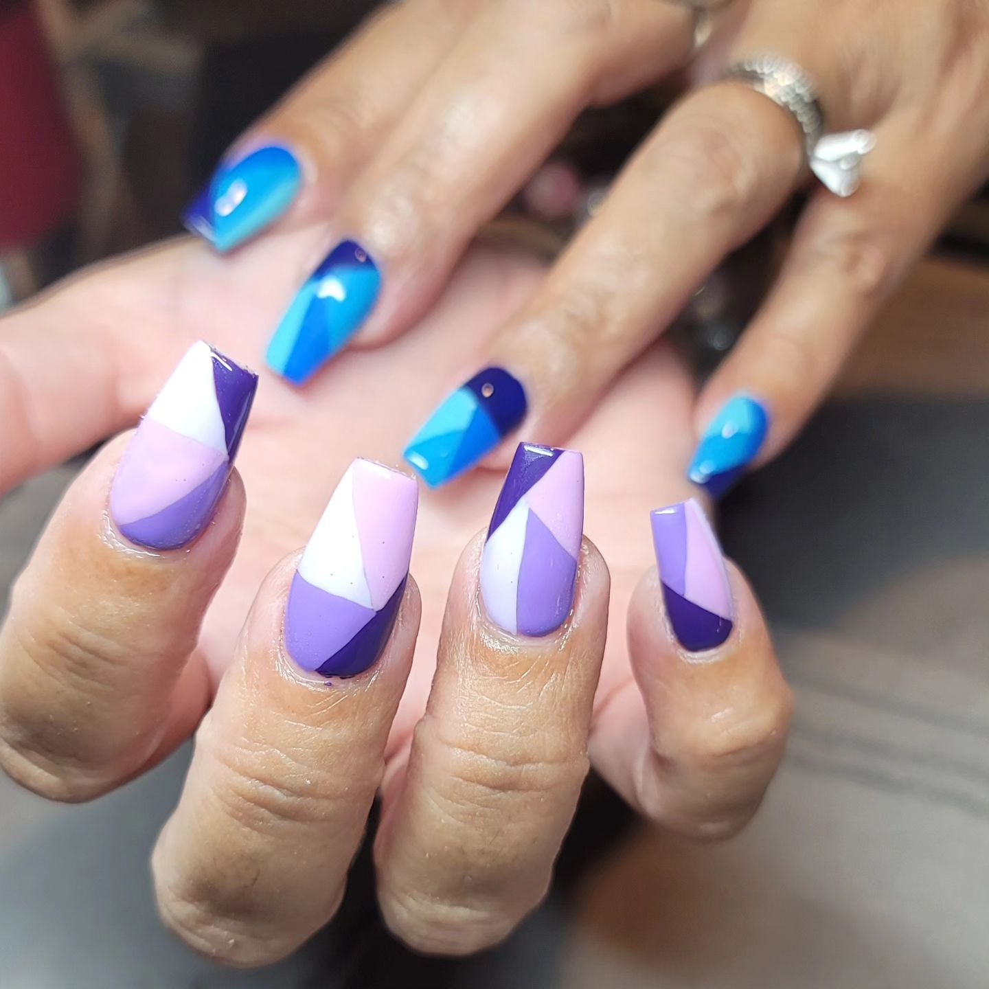 Purple And Blue Nails
