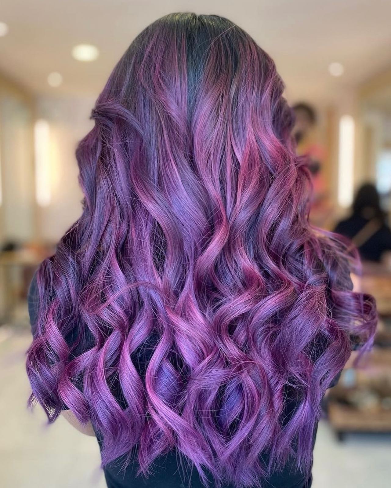 Purple Balayage Curly Hair