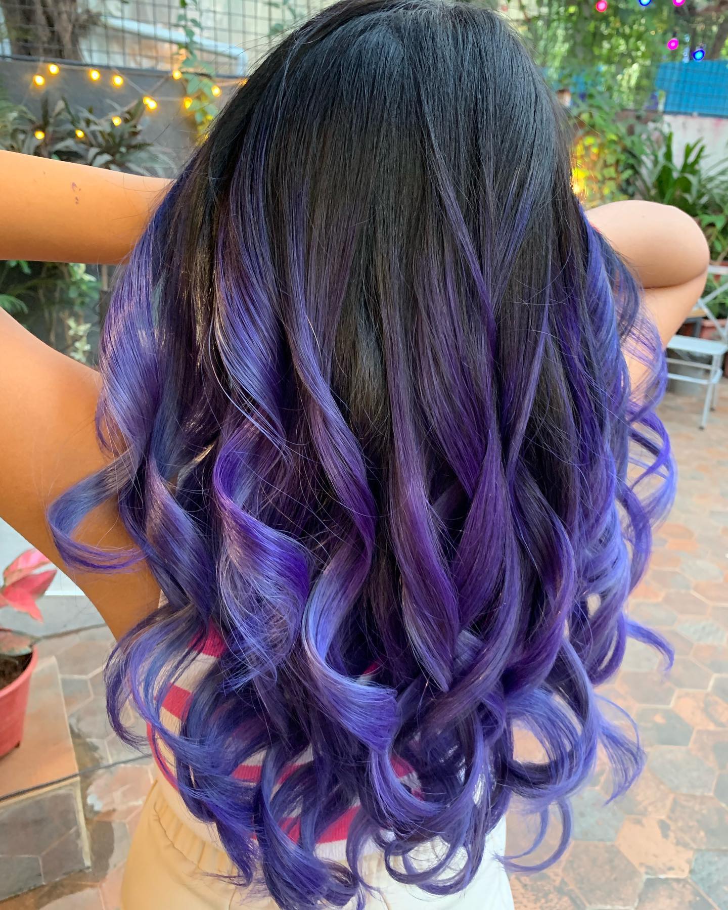 Purple Blue Black Hair