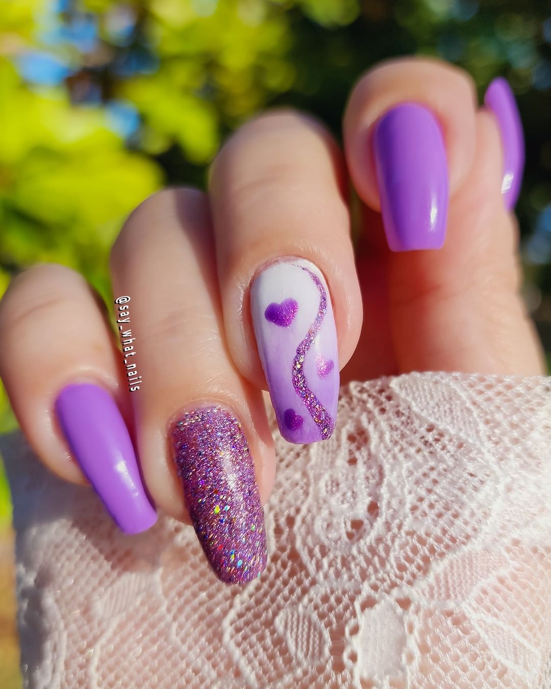 Purple February Nails