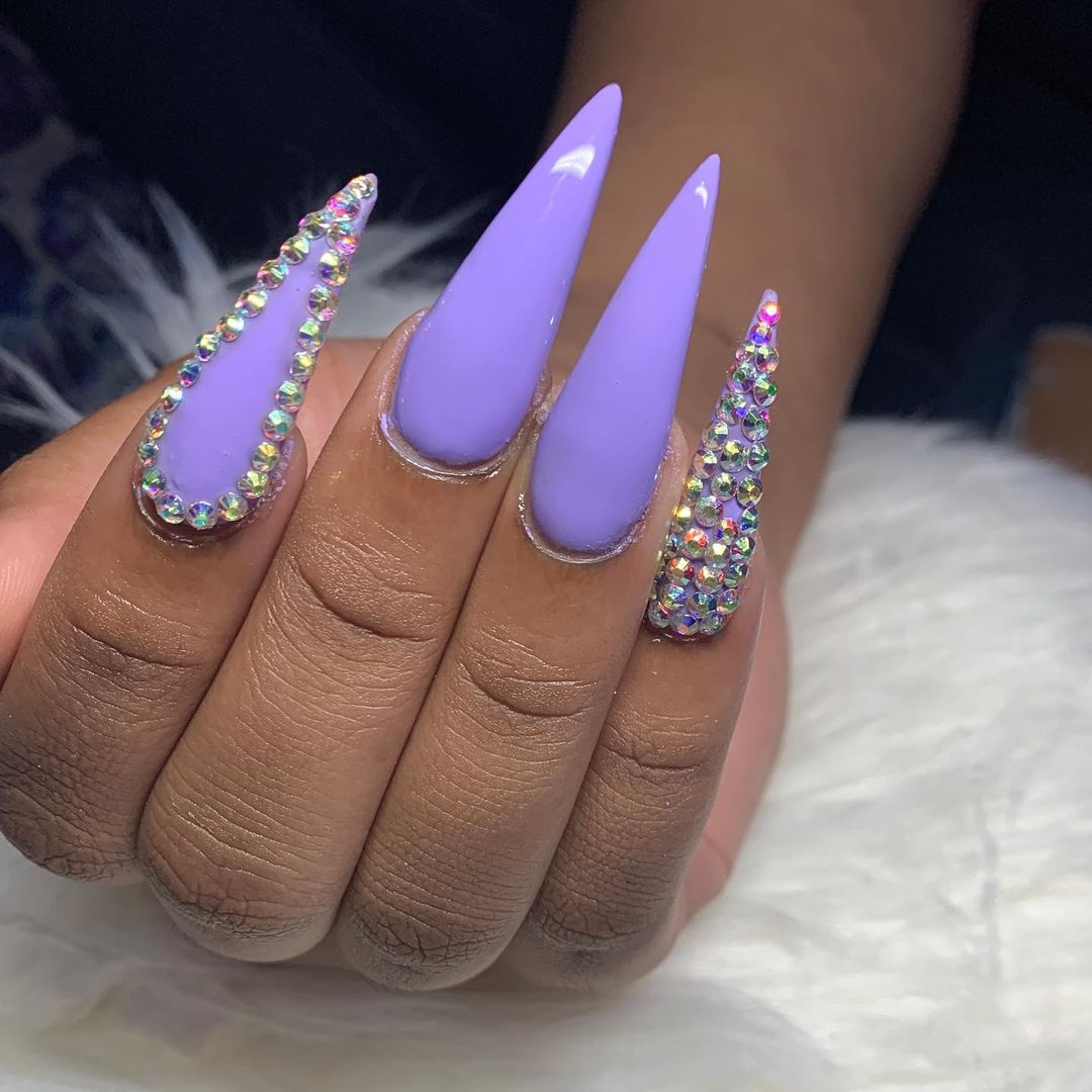 Purple Stiletto Nails